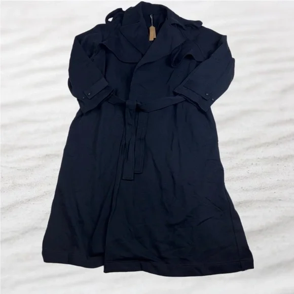 NWT SKIMS Boyfriend Fleece Oversized Trench Coat • Washed Onyx • Women’s S  New - Picture 6 of 15